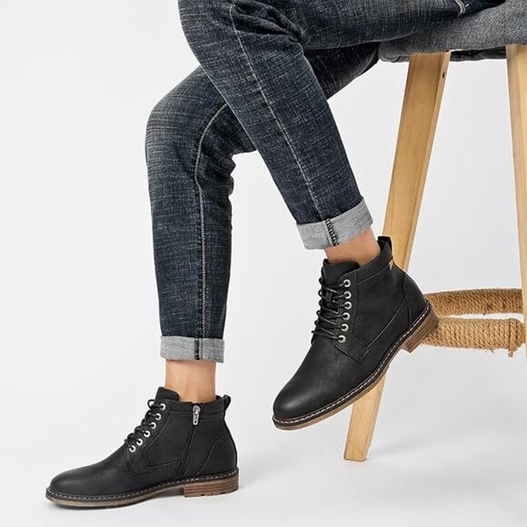 Men\'s Chukka Boots Casual Dress Boots Zipper Motorcycle Combat Boots main image 5